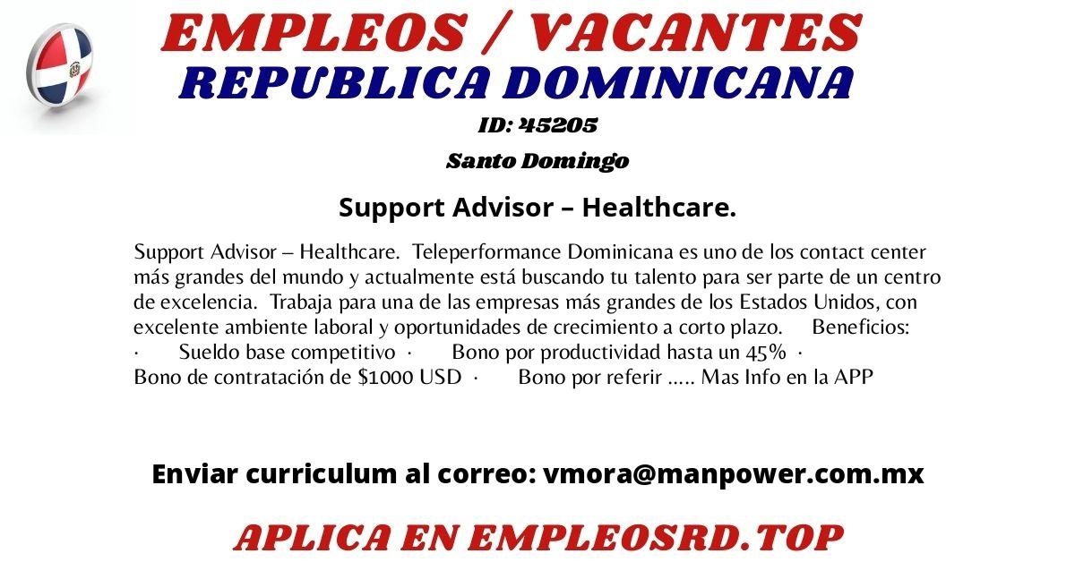 Support Advisor – Healthcare.  Santo Domingo  
 🔽 ⬇ APLICA YA ❗  ⬇  🔽 
 play.google.com/store/apps/det… 
#oportunidadlaboral #oportunidaddetrabajo #empleo #cv #republicadominicana #empleosrd #empleord #vacante #SantoDomingo