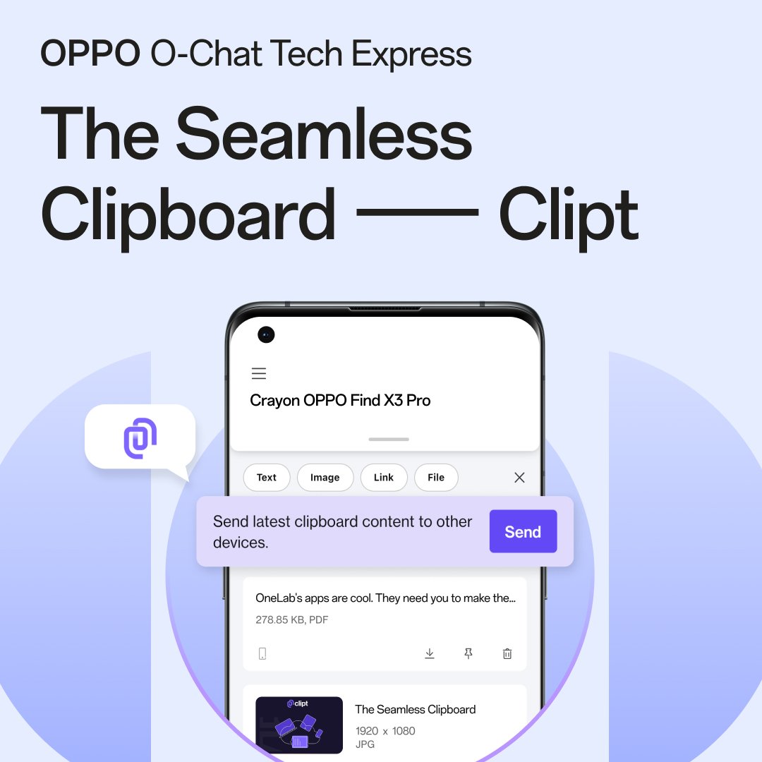 community.oppo.com/thread/1353277…
Our very first O-Chat feat. Software Product - Clipt from OneLab! 
Apply for your chance to be selected and win an Ollie!