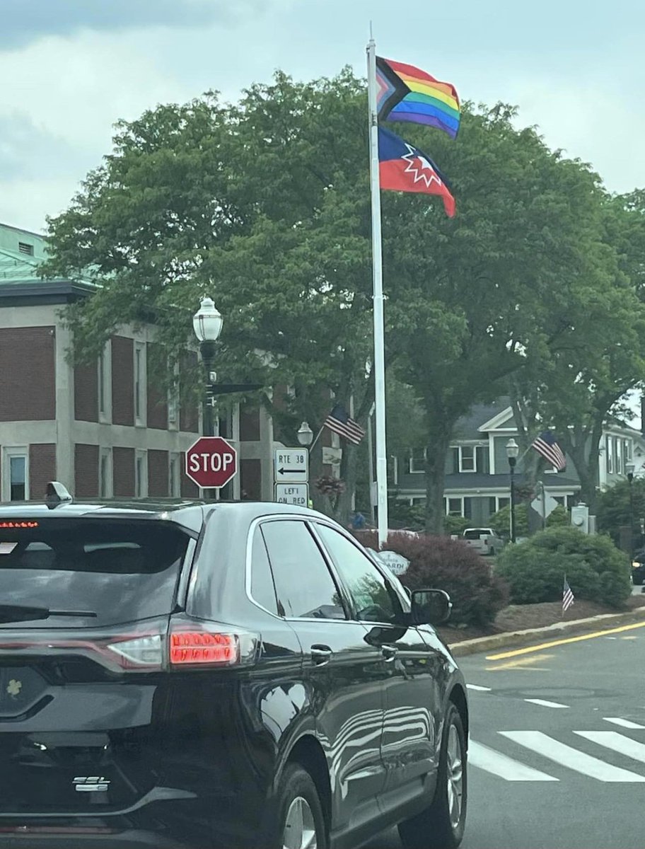 @Timcast District courthouse in Woburn Massachusetts. This is not in addition to the American flag, it replaced the American flag.