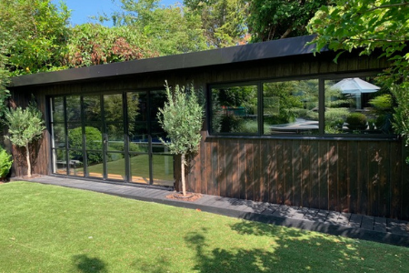urbanescapes's tweet photo. Shou Sugi Ban is a sustainable means of naturally protecting exterior cladding and once its lifespan has been reached, can be recycled or disposed of without any concern of harming the environment, like one might have when disposing of treated wood.  #gardenroom #cladding https://t.co/BUe2zseAZt