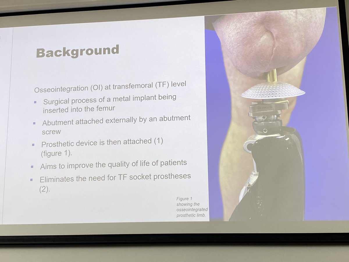 SFaulknerPandO's tweet photo. What a day for our @StrathBiomedEng     UG Prosthetics &amp; Orthotics students. Rhona Samphier did a brilliant job of presenting her project titled: Adverse effects of osseointegration in transfemoral prosthetics. Great job, well done 👏 #BAPOGlasgow23 @BAPO2 https://t.co/bbcGqnkiRC