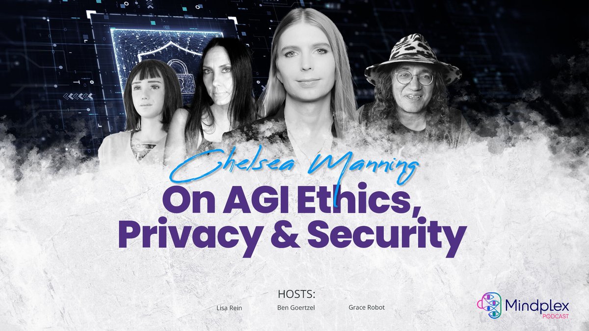 Our next Mindplex #Podcast Episode is dropping soon.

We're glad to have been joined by special guest Chelsea Manning to discuss AGI ethics, privacy, and security with Ben Goertzel. 

Subscribe to watch the episode as soon as it drops:🔽
youtube.com/@mindplexpodca…