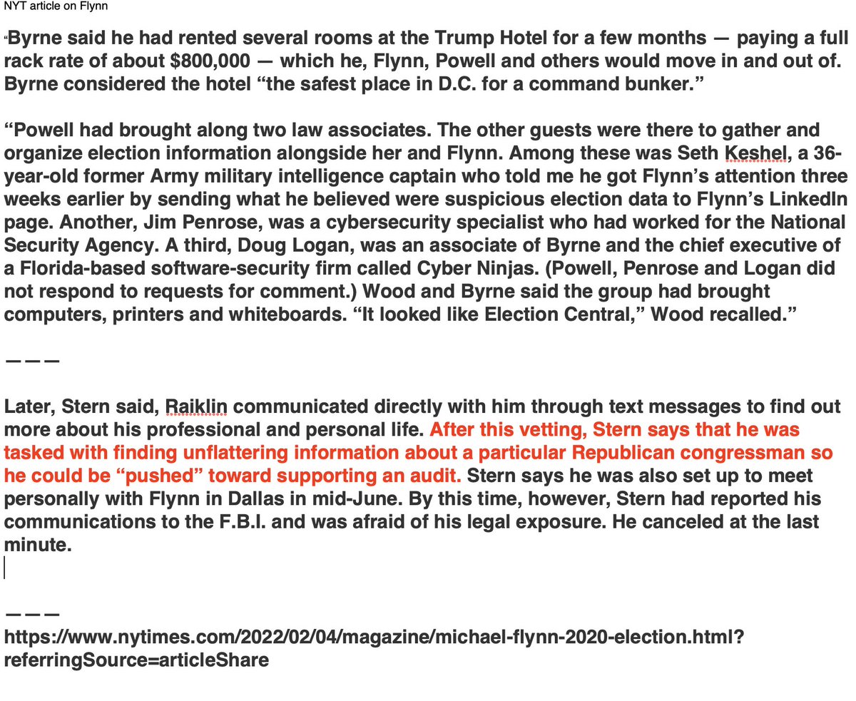 Flynn sued Everett Stern. 
He is also suing @jimstewartson . 
Stern was a step away from meeting w Flynn. Stewartson was archiving Flynn's actions & possible founding of the Q psyops. 

#ArrestMikeFlynn
Discovery will be fun.

Jack Smith has Rudy's laptops since April 2021.