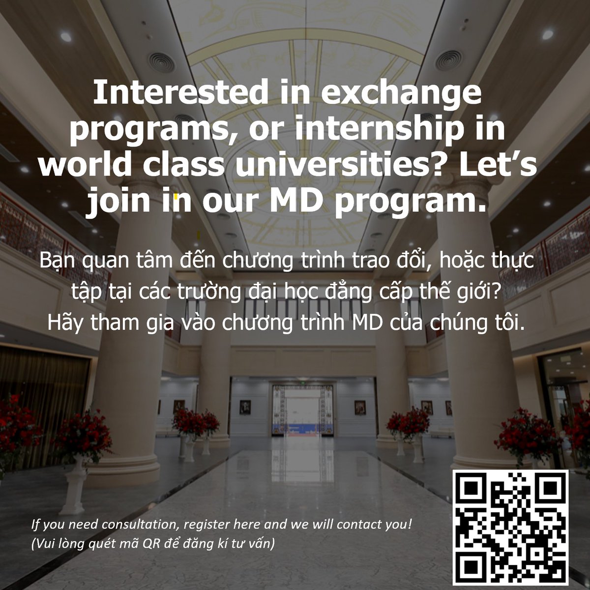 VinuniMD's tweet image. Interested in exchange programs, or internships in world-class universities? Let’s join in our #mdprogram. 
👉Find out more about our MD program at: vinuni.edu.vn/college-of-hea…
#meded #medicaleducation #MedicalStudent #Admissions