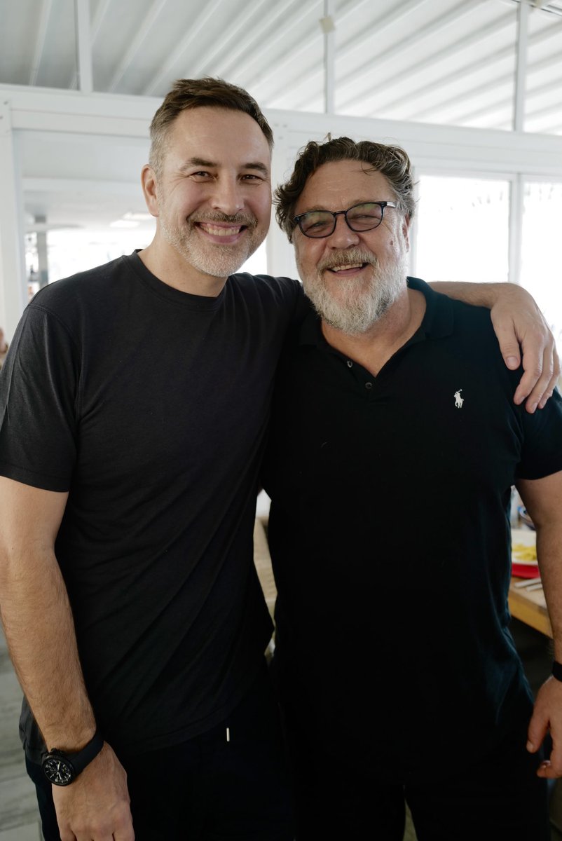 David with ⁦@russellcrowe⁩ today.