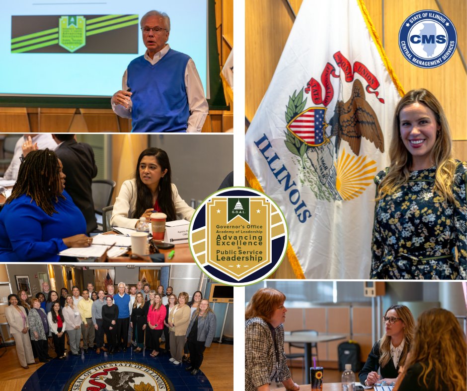 IllinoisCMS's tweet photo. Building on the essential leadership skills of prior sessions, the Governor’s Office Academy of Leadership (GOAL) fellows wrapped its fourth skills workshop, focused on coaching for high performing teams. Guest Speaker Kevin Eastman opened the session.
#GOAL #ILCMS https://t.co/270YOIRLEx