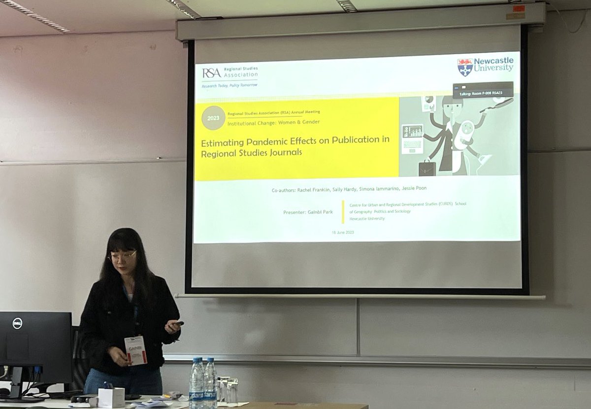 Such a great experience at the RSA conference #RSA23 in Ljubljana 🇸🇮. 

Happy to share our ongoing research on gender equality in publication. @regstud