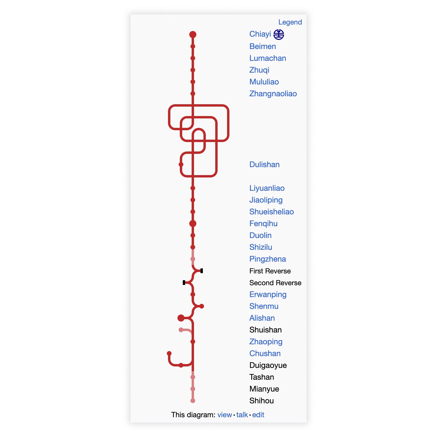 Transit Maps on X: This Wikipedia route diagram of the Alishan