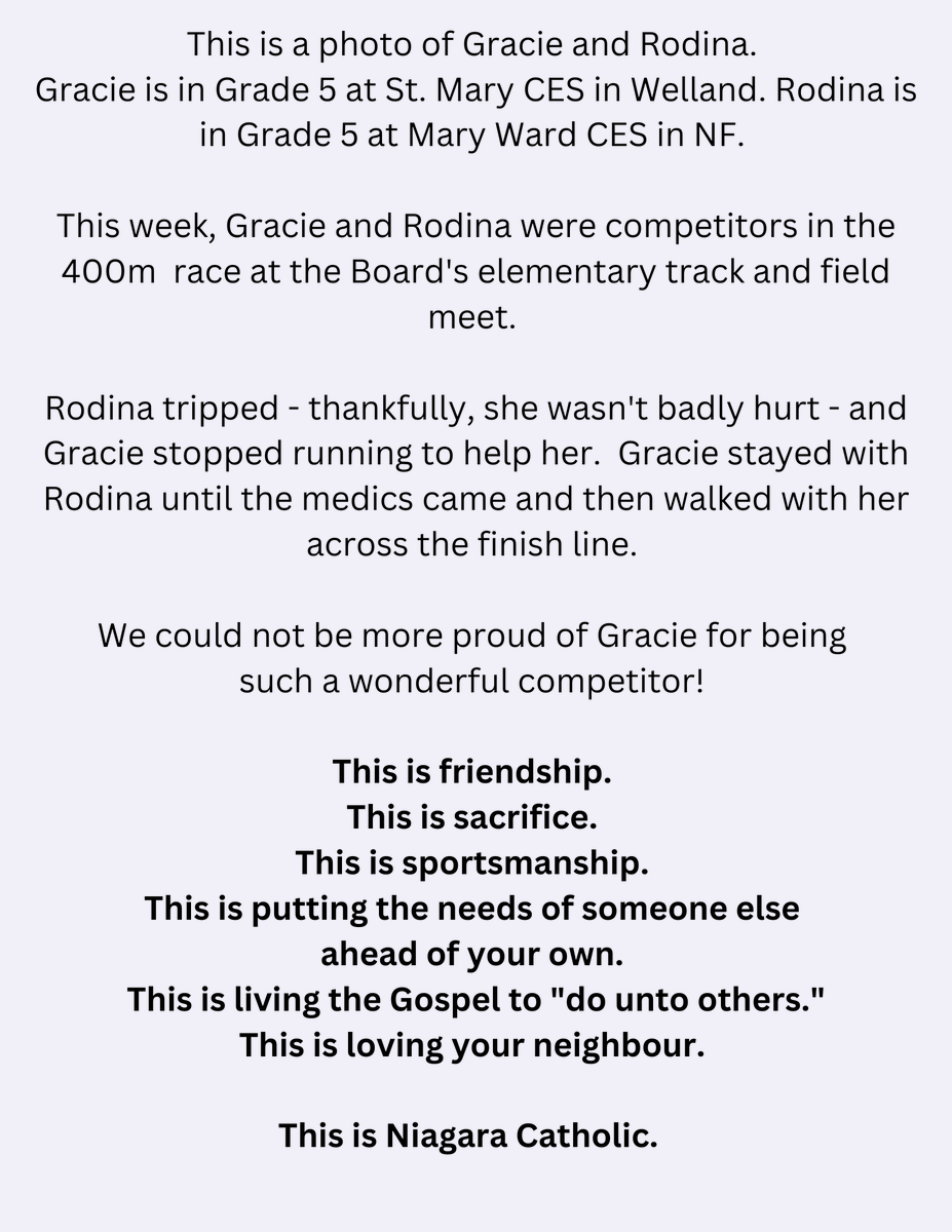 Your #FeelGoodFriday story is 👇  Please read the story with the photo and share. <a href="/bpsportsniagara/">bpsportsniagara</a> <a href="/TSN_Sports/">TSN</a> <a href="/CHCHNews/">CHCH News</a> <a href="/610CKTB/">610 CKTB</a> <a href="/WellandTribune/">The Tribune 🇨🇦</a> <a href="/StCatStandard/">The St. Catharines Standard</a> <a href="/nfallslangley/">Alison Langley 🇨🇦</a> <a href="/ncaa_niagara/">Niagara Catholic Athletic Association</a> <a href="/Camillocipriano/">camillo cipriano</a> #goodnews