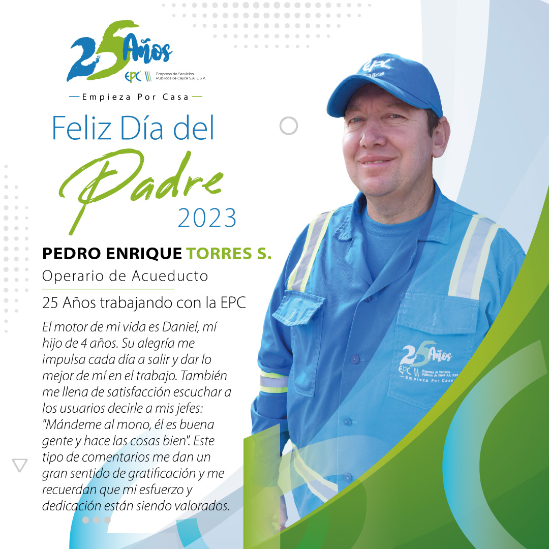 Poder conciliar su vida familiar y laboral es fundamental para él. “Ver a mi hijo crecer y ser parte de su desarrollo es lo que me impulsa a ser una mejor persona y profesional”. Su trabajo en la EPC de Cajicá le brinda la oportunidad de ser un ejemplo para su hijo.