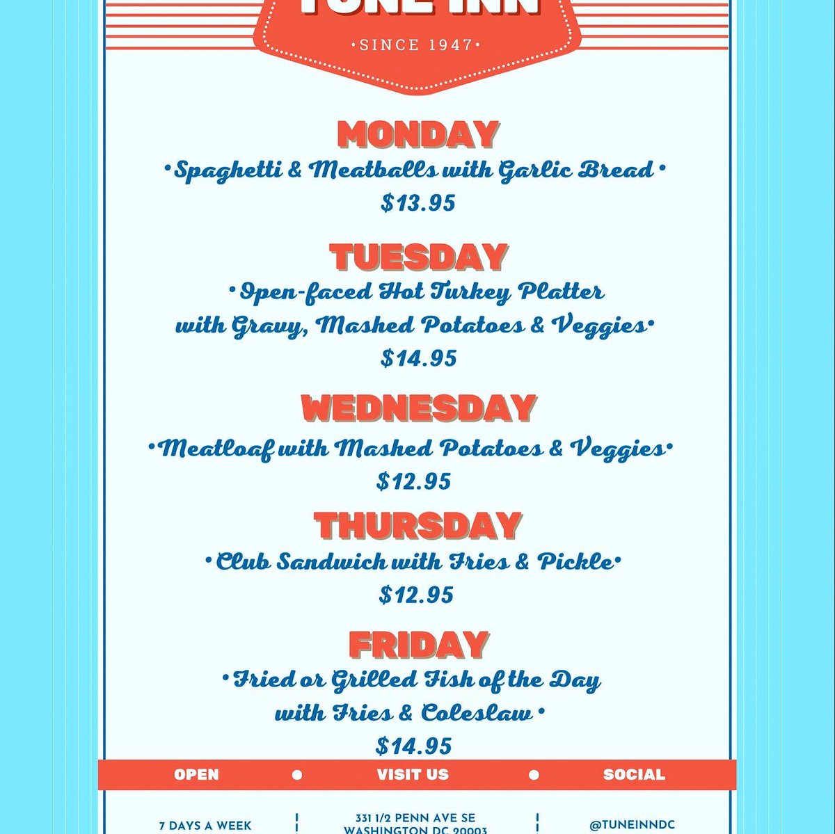 Host a luncheon at the Tune Inn! *NEW* menus, specials and all can be tailored to your event. Swing by for lunch and check it out, starting next week!! <a href="/CapitolHillBID/">Capitol Hill BID</a> <a href="/CHAMPSdc/">CHAMPSdc</a> <a href="/SEDCScoop/">Southeast DCScoop</a> <a href="/EasternMarketMS/">Eastern Market Main Street</a> <a href="/BarracksRow/">Barracks Row Main Street</a> <a href="/theHillisHome/">The Hill is Home</a> <a href="/HillRagDC/">HillRag DC</a> <a href="/wcp/">Washington City Paper</a> <a href="/stpeterschooldc/">Saint Peter School</a> <a href="/BarredinDC/">Barred in DC</a>