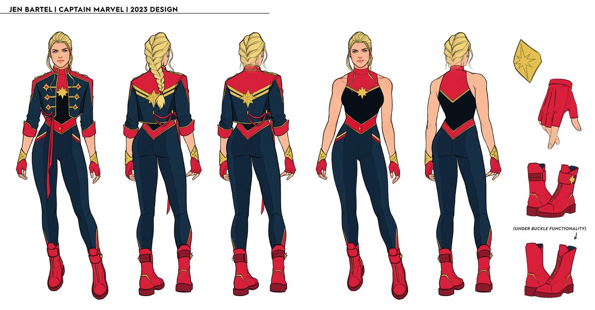 Ahhhhh it’s officially out in the wild! Marvel asked me to design Carol’s new look, spun out of her more elaborate Hellfire Gala costume that I did earlier this year. Here’s a full look at it 😘 Congrats to the entire creative team kicking off this new era of Captain Marvel! 🌟✨