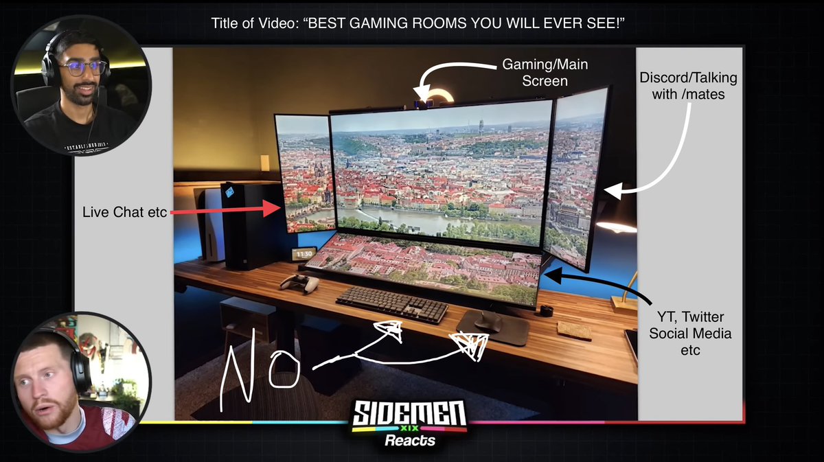 Oi…@Vikkstar123 @Behzinga 

Idk about you, well…I do I watched the video but I’d rate this setup as a dub. #Gaming #GamingSetups