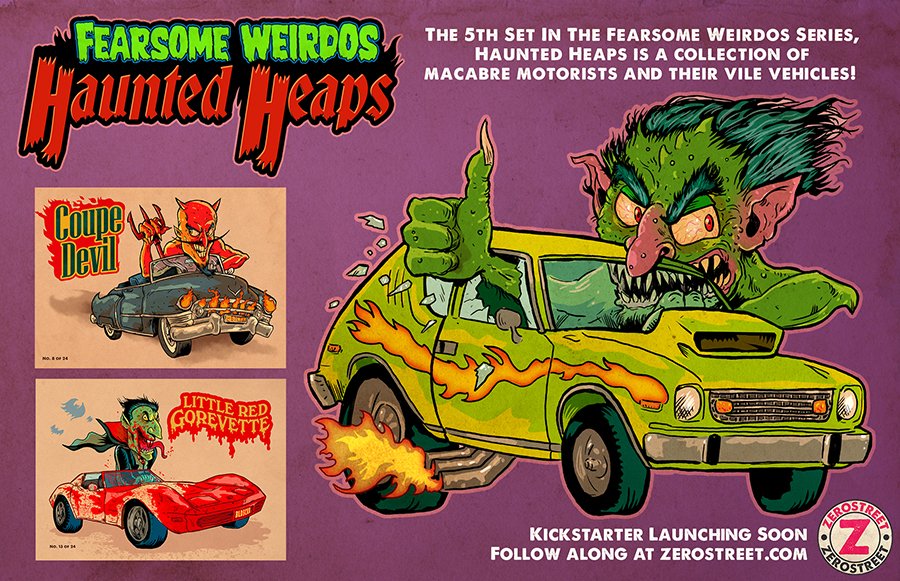 Zerostreet's tweet photo. My Haunted Heaps ad in the new issue of @CARtoonsMag . The #Kickstarter ends in 3 Days!
https://t.co/kgeByqwBR9
#lowbrow #art #tradingcard #monsters #card #amcgremlin #gremlin #horror #Humor #parody #CARtoonsmagazine https://t.co/oBvp3pd0Wk