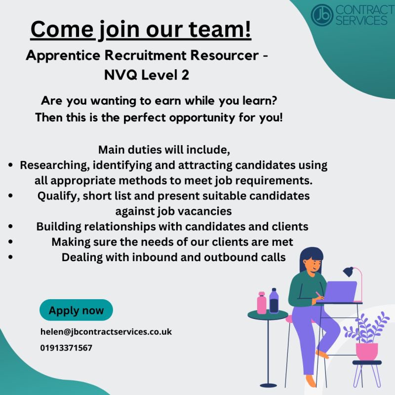 ❗ WE'RE HIRING ❗ 

We're looking for a friendly, motivated and passionate individual to come and join our team in Sunderland.

This is an amazing opportunity for someone wanting to start their recruitment journey.

For further information please give us a call on 0191 337 1567