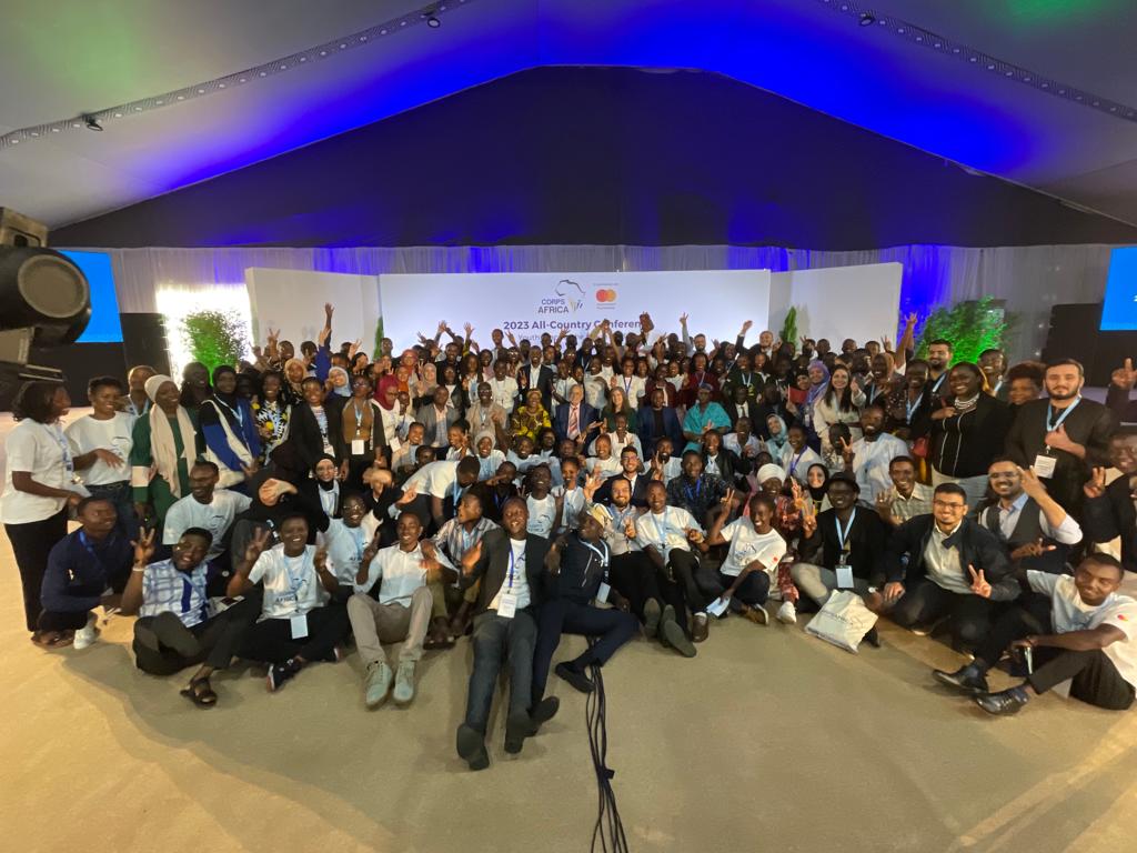 All representatives from @CorpsAfricaRda , @CorpsafricaM @CorpsafricaSen , and so on snapping a photo with @jnabdallah on this last day of #ACC2023 #ThisIsCorpsAfrica