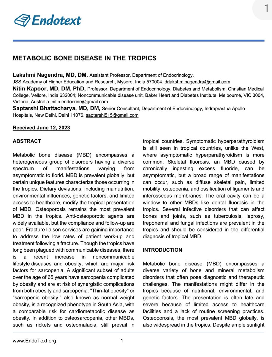 Endotext_book's tweet photo. Congratulations @idrlakshmi @KapoorNitinDr @saptarshi5
for authoring this new chapter published in @endotext

https://t.co/KOGtkDDiul

@sahayrk @SanjayKalraDr1 @isendo @omlakhani @drmathewjohn @Unnikri @monty_doc @joeldavid2001 @SAFES_endocrine @IndiaESI @hariendo @ISBMRTweets https://t.co/4DhIJP7cgV