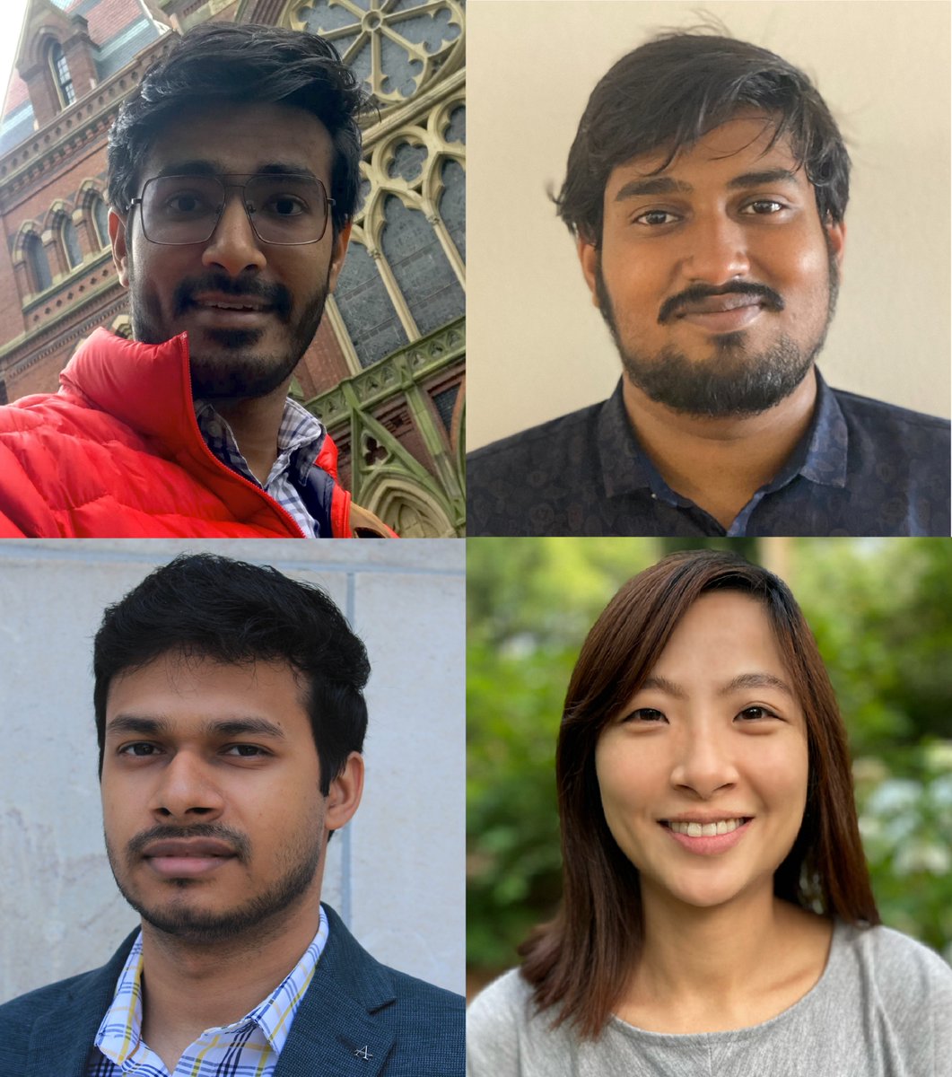 The Committee on Diversity and Inclusion announced the recipients of the 2023 Travel Grant Award! Clockwise from top left: Geet Gupta, Pranav Roy, YingYu Lin, Bishwa Ranjan Si. (1) #hopkinsengineer #johnshopkins