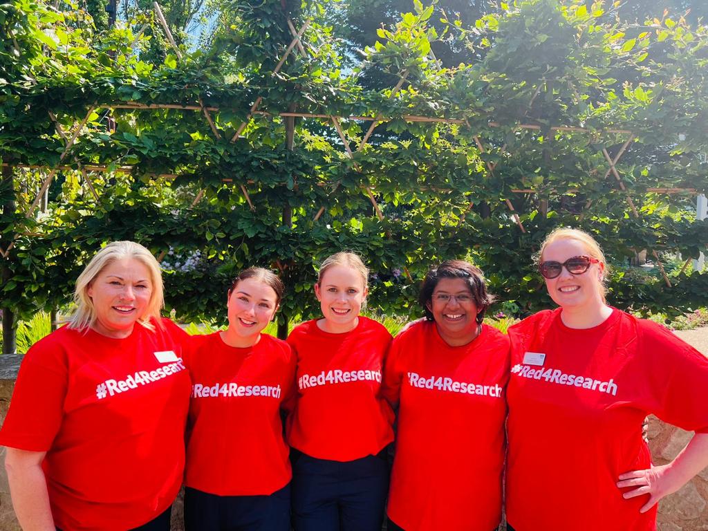 dotboyle's tweet image. Our fantastic cancer research nurses wearing #redforresearch today @WGH . Thank you all and to @heather for all the hard work and deducation to helping patients in clinical trials.