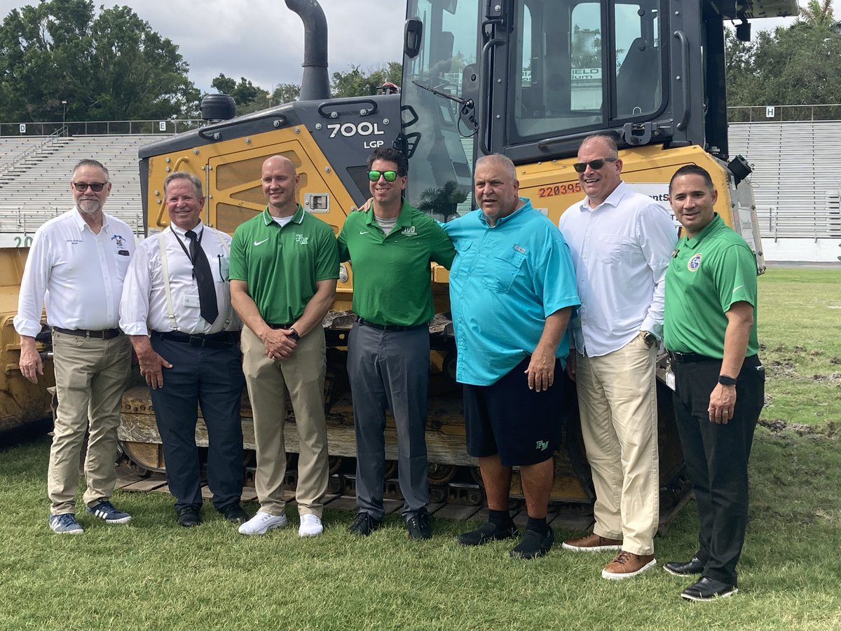 The field is coming out at <a href="/FortMyersHS/">Fort Myers HS</a>! Synthetic turf will be installed thanks to the <a href="/NFL/">NFL</a>, <a href="/BankSanibel/">Sanibel Captiva Community Bank</a>, the Kagan family and many other donors. The new field is the District’s first synthetic surface will be ready for games in August. #loveleeschools #leeschools