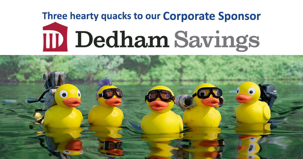 A big quack-out to @DedhamSavings for their support of @NVSRDuckRace #DuckRaceontheCharles!