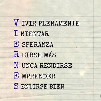 Que tengas un estupendo viernes! 
#FelizViernesATodos