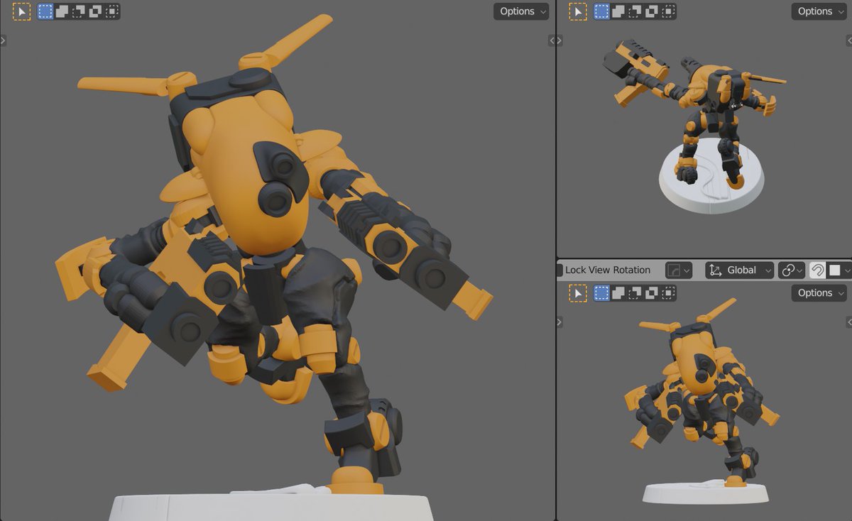 gumustdo's tweet photo. Posing Gibbon Runner with akimbo action! #miniaturepainting #modeling #Blender3D #b3d #Mecha #tabletopgames #Battletech #gammawolves #3Dprinting #HARDSUIT666 https://t.co/rPkTR28yfk