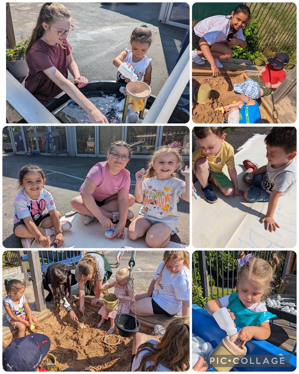 Nursery had a fantastic day learning in the sun with Year 6! We made so many new friends! ☀️ Xx #GrangeEYFS #ActiveLearning #MakingConnections <a href="/GrangeMissA/">GrangeMissA</a> <a href="/GrangeMissM/">Miss May</a>