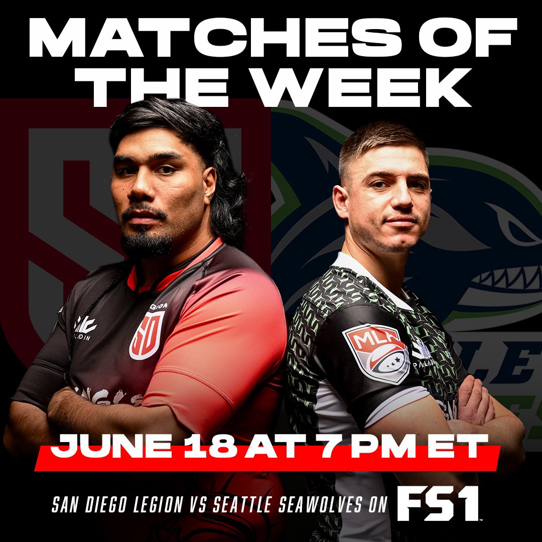 ⚠️ Conference Heavyweights ⚠️

<a href="/NEFreeJacks/">New England Free Jacks</a> take on the @Hou_Sabercats, followed by a fierce <a href="/SDLegion/">Legion Rugby</a> vs. <a href="/SeawolvesRugby/">Seattle Seawolves Rugby</a> rivalry match to close out the regular season.

#MLR2023 | <a href="/FOXSports/">FOX Sports</a>