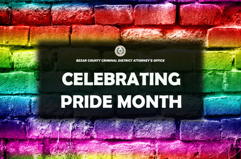 BexarCountyDA's tweet photo. Happy Pride Month! Remember, Pride is important every day of the year. As we pass the halfway mark, let's honor the Stonewall legacy. It sparked a movement for equality that continues today. Embrace diversity, challenge discrimination, and celebrate love. #HappyPride #Stonewall50 https://t.co/BC2WFfqbbu