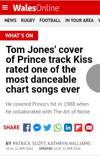 @OMGIluvthatsong Kiss recorded by @RealSirTomJones with Art of Noise 1988
youtu.be/5uZQFOfMSfY

Tom singing Kiss live on The Arsenio Hall Show 1990
youtu.be/V4_ZI_FDMyk

Tom singing Kiss on @thevoiceuk 2020
youtu.be/Xb9H9CPsGzE

Tom, D̶M̶ m̶e̶! Kiss me!*
*again