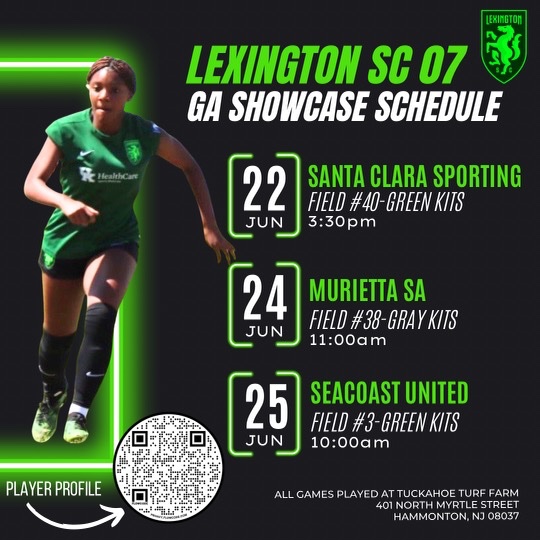 very excited for the last ga showcase of the season in new jersey! i’ll be wearing the green #35!! @LexingtonSC07GA @LSCyouth @GAcademyLeague @USL_Academy