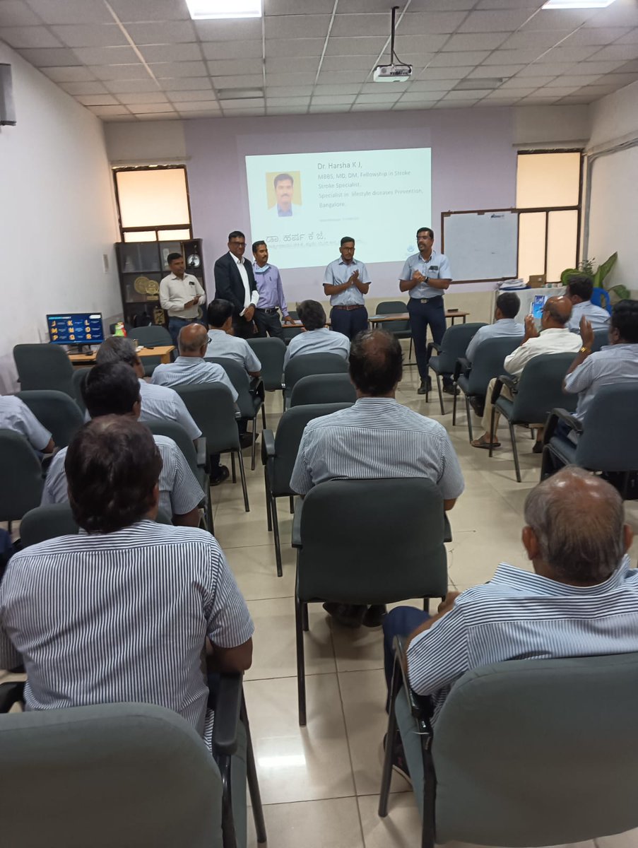 harsha_kj's tweet photo. Stroke awareness campaign for Ashok Leyland company employees. Many were shocked to know how common is stroke and many of them can be prevented!
#strokespeicalist #stroketreatment #strokecare #strokeprevention #strokerehabilitation #strokeinyoung #lifestylemedicine https://t.co/aqt1bPOBS5