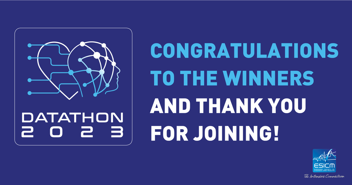 🎊 #ESICMData23 wrapped up! Congratulations to:

1️⃣ The Vanguards
2️⃣ Positive Pressure Posse
3️⃣ Medi-Terra-Neans

who will present their work at #LIVES2023! Special thanks to the faculty for their valuable contribution &amp; to all the teams for their enthusiastic participation!