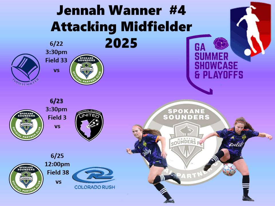 Game schedule for @GAcademyLeague Playoffs next week.  Come catch the @SpokaneSounders 07s play! @ImCollegeSoccer @ImYouthSoccer @SoccerMomInt @TheSoccerWire @PrepSoccer @ncsa @SSN_NCAASoccer  @scoutingzone @TopDrawerSoccer #PitchPicks
