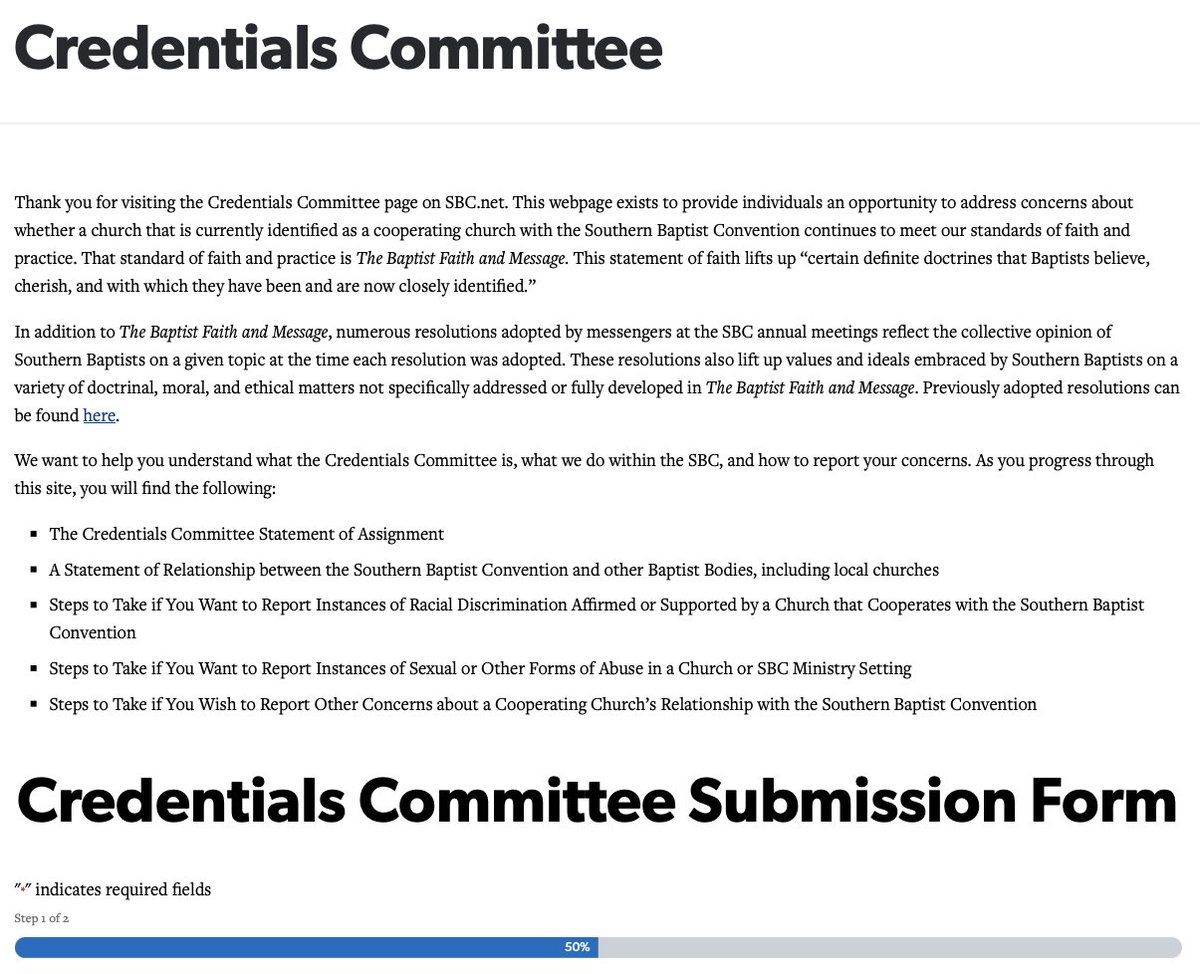 Since #sbc23 messengers voted to affirm 3 churches are no longer in friendly cooperation w/the SBC as they employ(ed) pastors who do not meet biblical qualifications as presented in Scripture, today we will submit our first male pastor who does not meet scriptural qualifications.