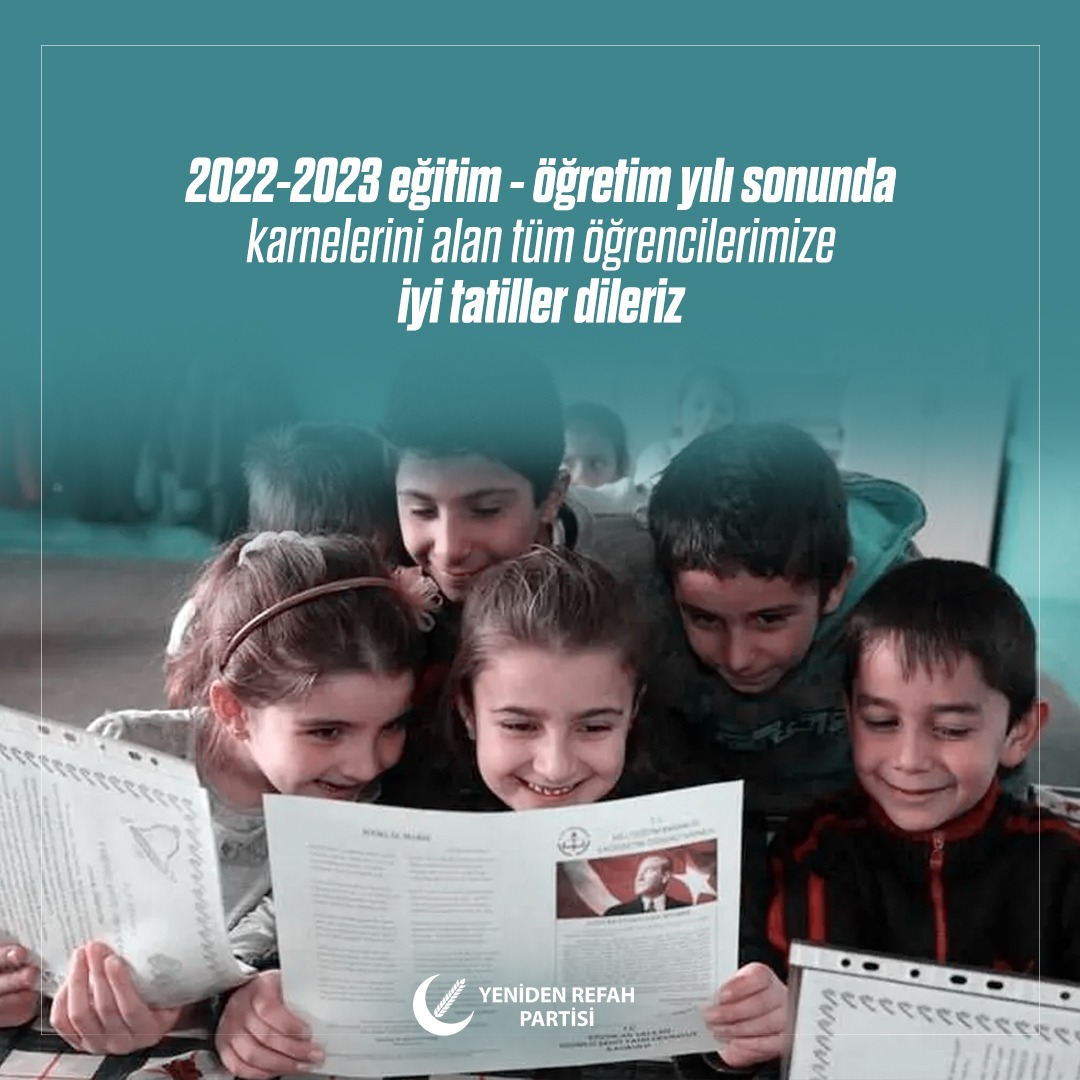 2022-2023 eğitim - öğretim yılı sonunda #karne'lerini alan tüm öğrencilerimize iyi tatiller dileriz.