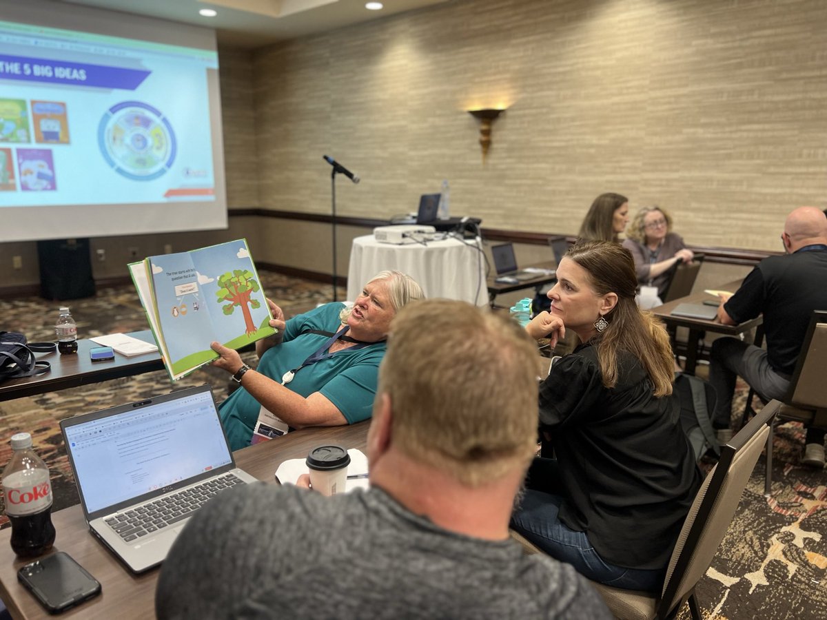 TeamCramer1's tweet photo. AI in Early Childhood? Oh yeah! Exploring the 5 Big Ideas of AI through the lens of literacy at #AETC23 🎉 https://t.co/6O06fPQAyO