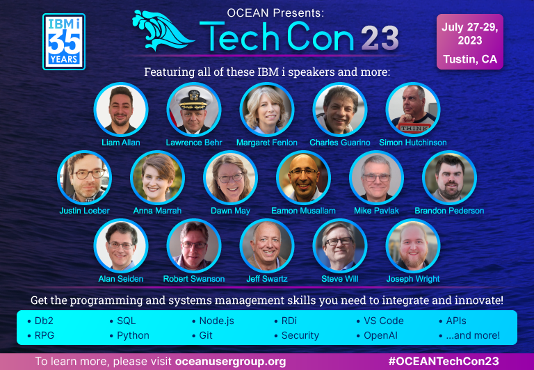Get Exceptional & Affordable #IBMi training at #TechCon23! Today's the last day for the lowest rates. #RPG #SQL #APIs #Python #PHP #IFS #ExpertPanel #VendorSolutionsExpo #AmazingSpeakers See you this July!
Details:
s3-us-west-1.amazonaws.com/oceanconferenc…