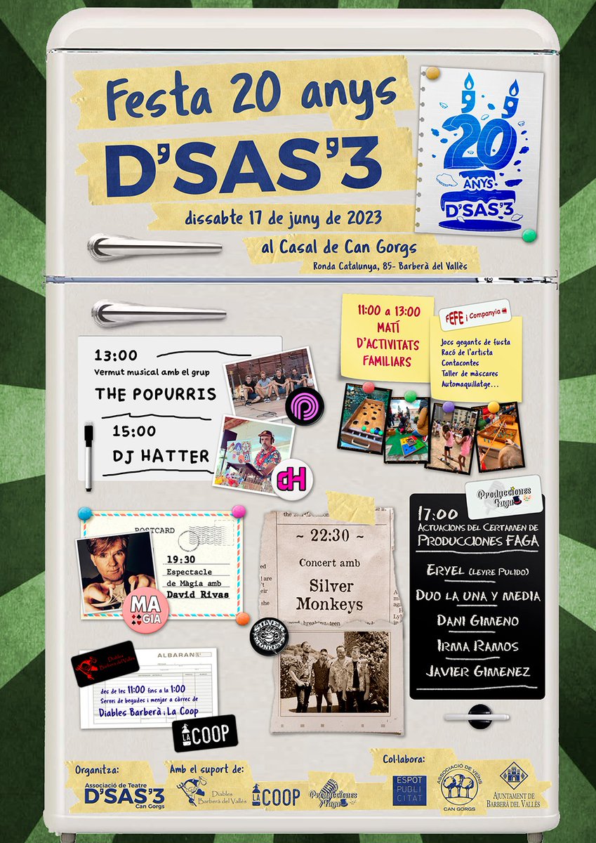 Demà fem la festassa! T'ho perdràs?