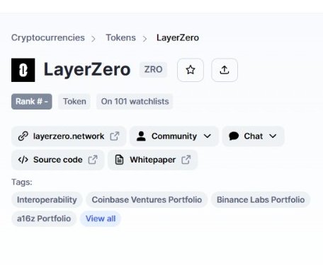 🚨#LayerZero #ZRO tokeni coinmarketcap'te listelendi!!!

Yakında duyurusunu yaparlar heyecanla beklemekteyiz.