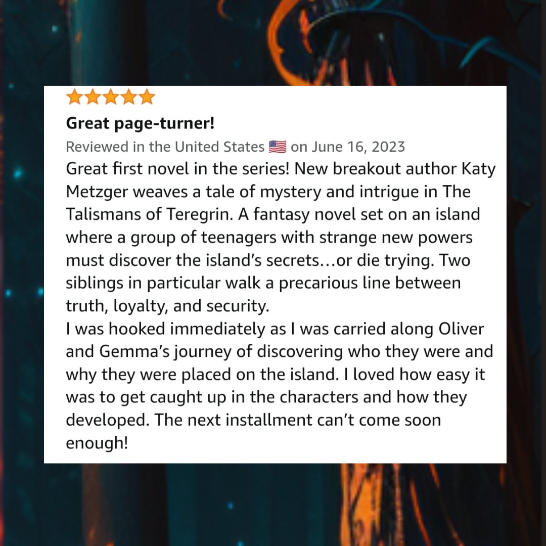 Here comes another review for The Talismans of Teregrin! Check it out (& tell all your YA-urban-fantasy-loving friends).😊

#2023debuts #yascififantasy #yaurbanfantasy #Review