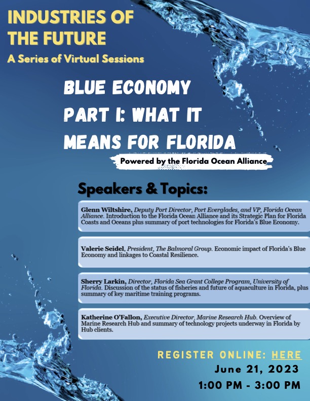 Marine Research Hub of South Florida (@marinehubfl) on Twitter photo Join <a href="/ScubaKateO/">Katie O'Fallon</a> and the Florida Ocean Alliance partners on Wed. June 21st for a virtual session (1pm-3pm) discussing the Blue Economy and what it means for Florida. Virtual series presented by FEMA.
Learn more and register:
lnkd.in/eBtr25Zv
#blueeconomy #innovation Join <a href="/ScubaKateO/">Katie O'Fallon</a> and the Florida Ocean Alliance partners on Wed. June 21st for a virtual session (1pm-3pm) discussing the Blue Economy and what it means for Florida. Virtual series presented by FEMA.
Learn more and register:
lnkd.in/eBtr25Zv
#blueeconomy #innovation