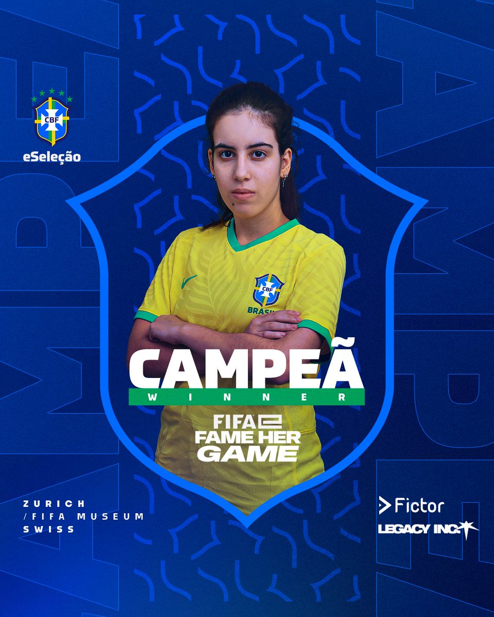 Ué, alguém tinha dúvida? DEU A LÓGICA! Com uma apresentação de gala, a <a href="/cecilia_1707/">Cecilia_1707</a> se consagrou campeã do mundo pela @CBFeselecao no evento #FameHerGame! 
A convite da <a href="/FIFAe/">FIFAe</a>, Cecília vai com tudo para a Copa do Mundo da Australia <a href="/FIFAWWC/">FIFA Women's World Cup</a>! TAMO CHEGANDO! 🇦🇺🇧🇷💙