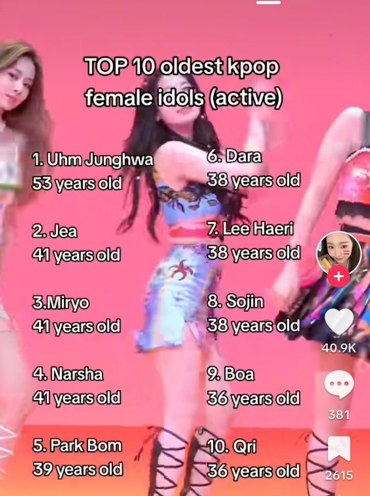 Qri is on the list of oldest female idol. i feel so fjcjsjs old😭