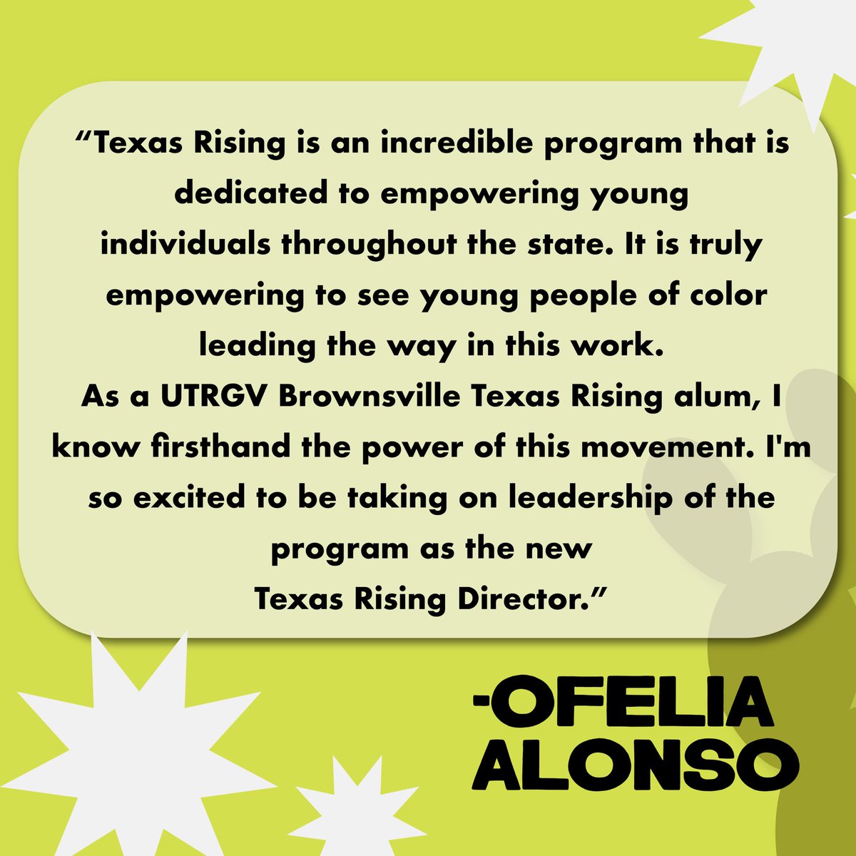 texrising's tweet image. Over the #txlege session, Texas Rising underwent a few changes in leadership. 🤠 join us as we congratulate Ofelia Alonso on her recent transition into TXR Director! 🎉🎊