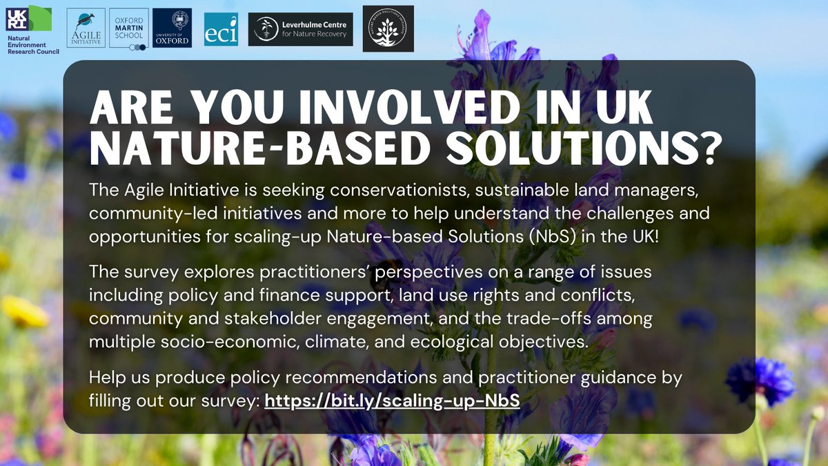 Do you feel that your #NatureRecovery or #NatureBasedSolutions project is adequately supported by policy & finance in the UK to deliver on multiple ecological and socio-economic goals?

We'd love to hear your views! Fill out our ~15 min survey here 👉 bit.ly/scaling-up-NbS