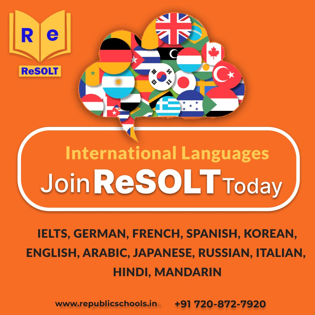 If you are seeking to learn foreign languages then ReSOLT is one of its finest destinations.

#germanlanguage #learnspanish #learnfrench #germanspeakingclasses #russian #learnitalian #foreignlanguagelearning #germanlearning #french #spanish #arabic #englishlanguageclasses