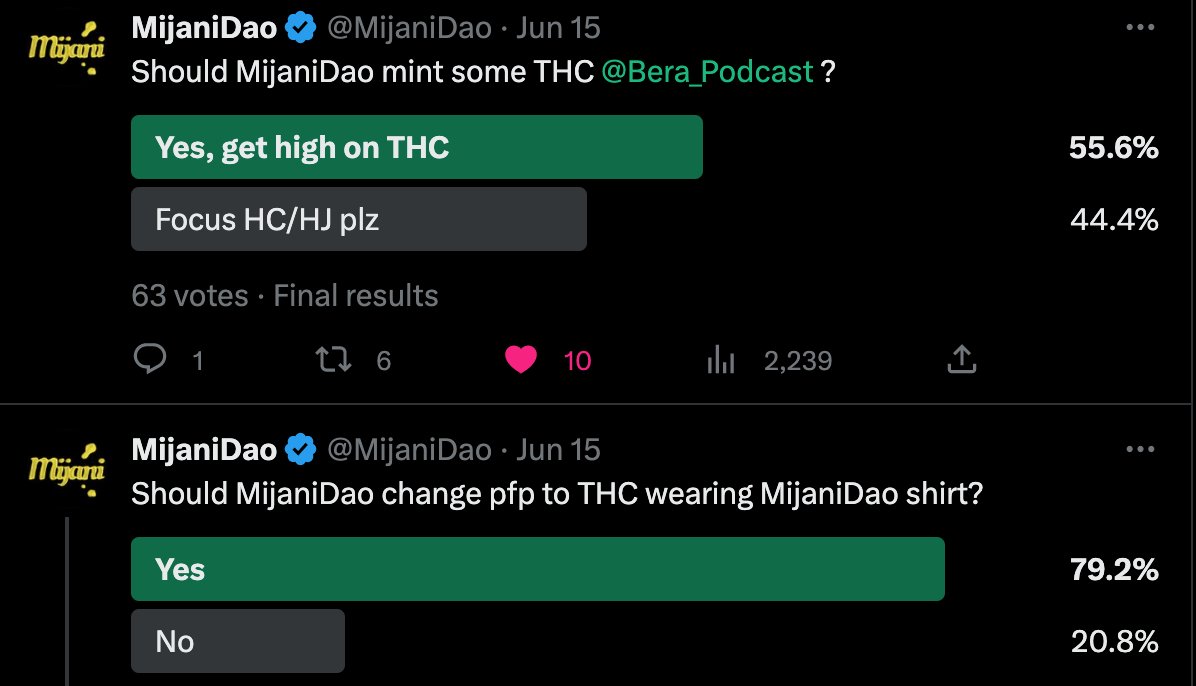 Maximum THC
Maximum THJ
Maximum $BGT
Maximum $honey
Maximum $bera