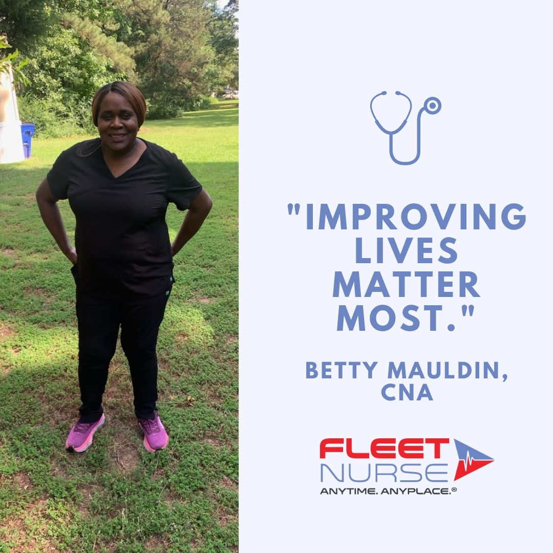 FleetNurse's tweet photo. We are spending #CNAWeek highlighting some of our amazing CNA FleetNurses! Today we are giving a special thanks to Betty Mauldin! We appreciate everything you do 🥰

#Healthcare 
#nurselife
#caregiving https://t.co/mnW0HeiIvY